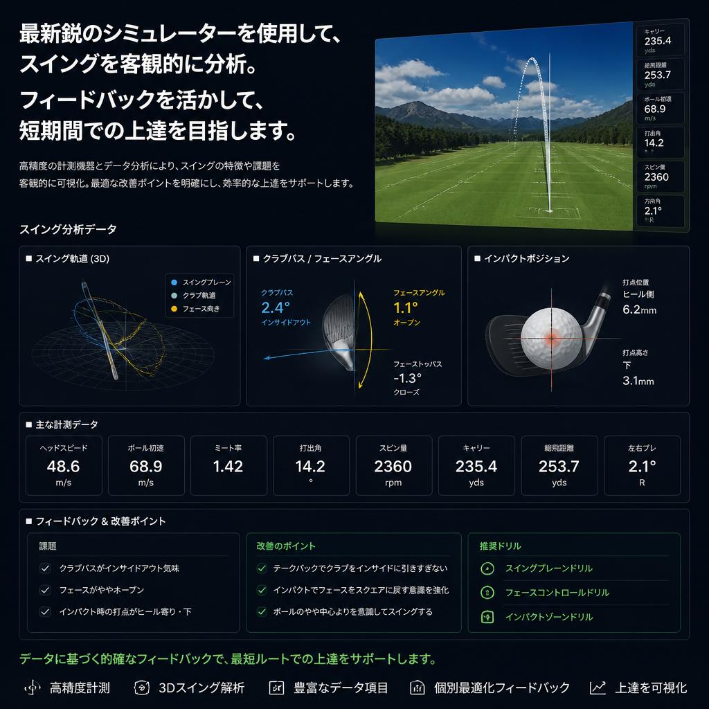 高性能シミュレーターによるスイング解析