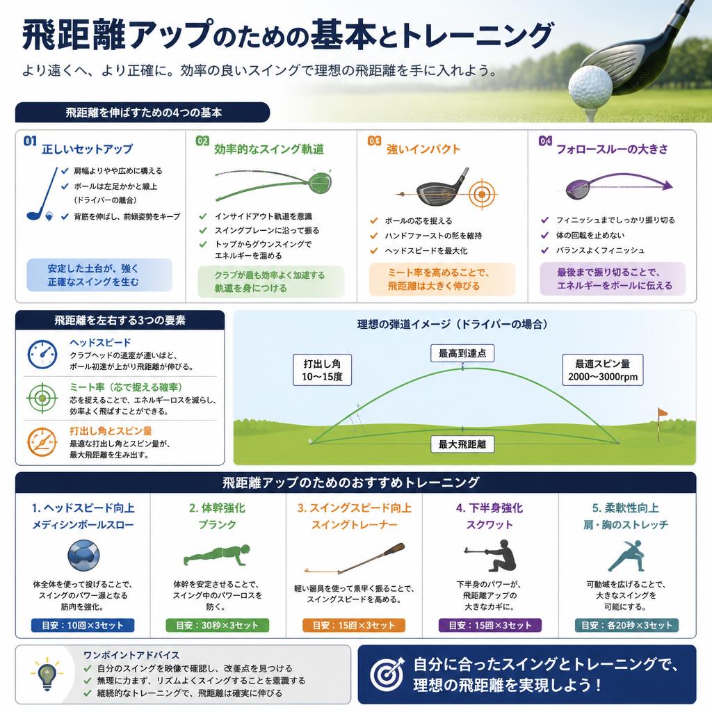 飛距離アップのためのテクニック