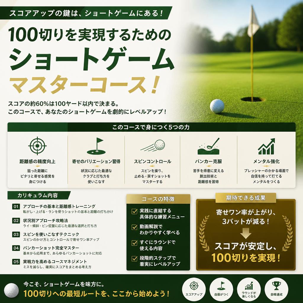 100切りを実現するためのショートゲームマスターコース！