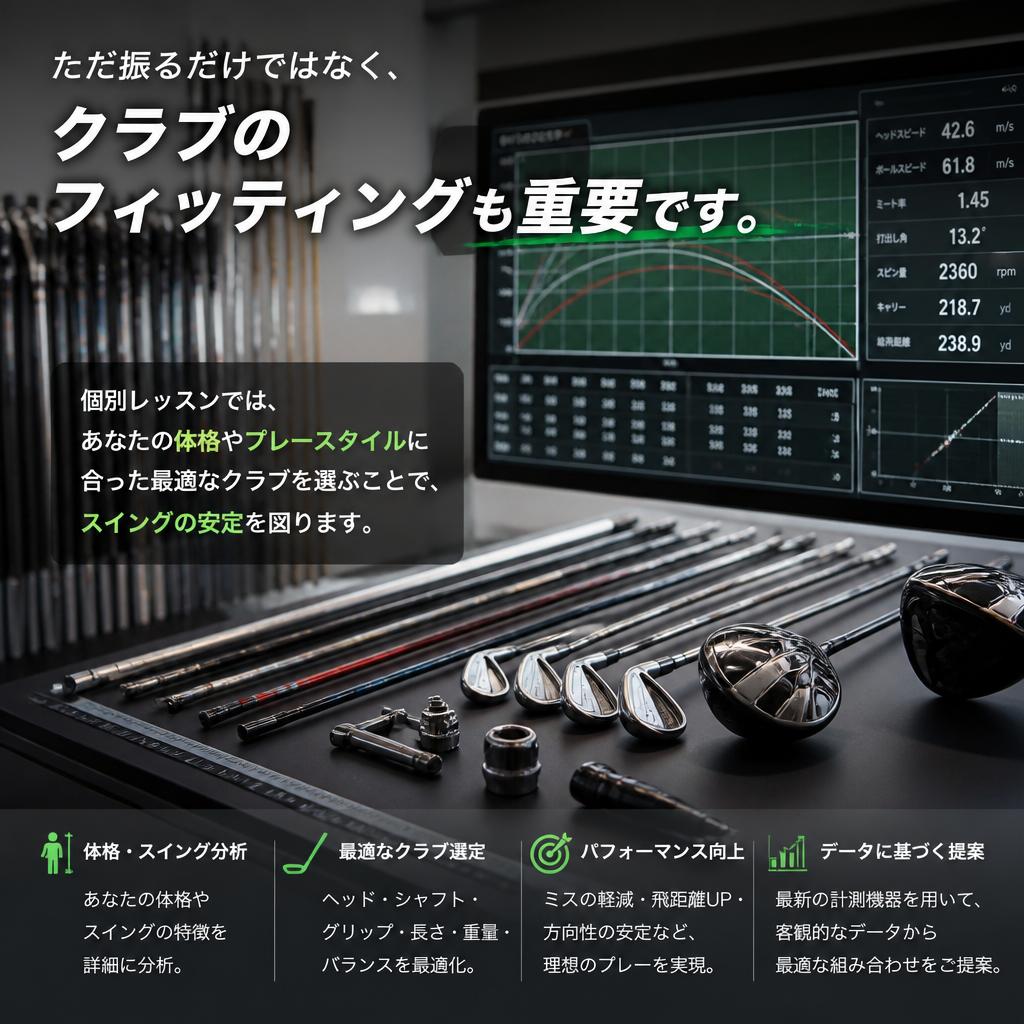 フィッティングで自分に最適なクラブを選ぶ