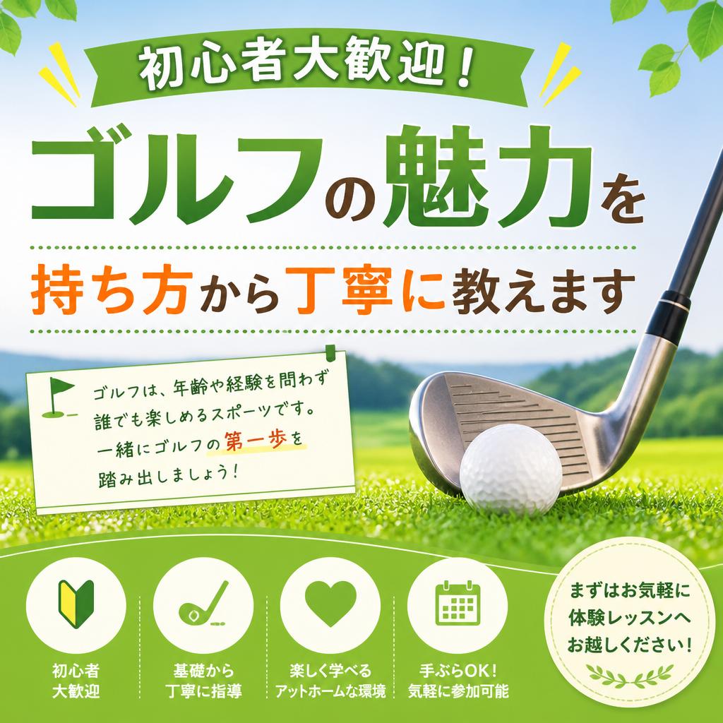 初心者大歓迎！ゴルフの魅力を持ち方から丁寧に教えます