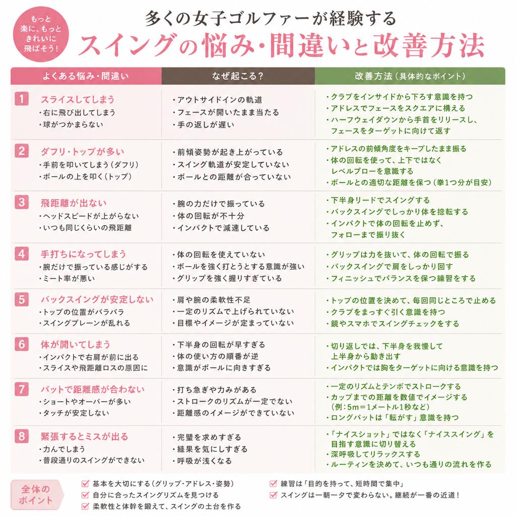 女子ゴルファーが陥りやすいミス