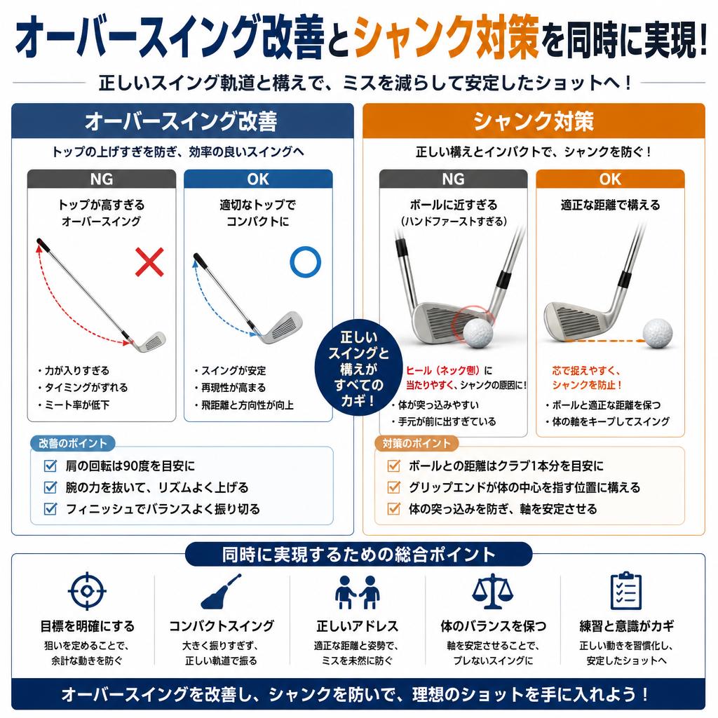 オーバースイング改善とシャンク対策を同時に実現！