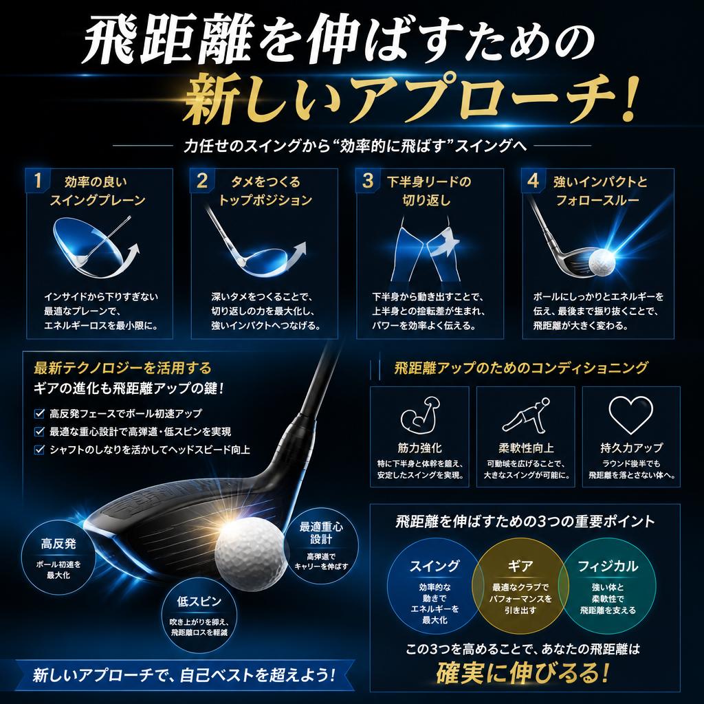 飛距離を伸ばすための新しいアプローチ！