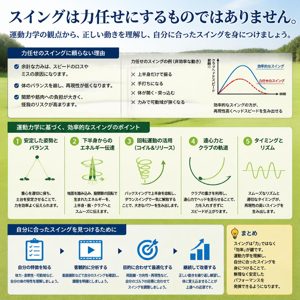 運動力学に基づくスイングの見直し