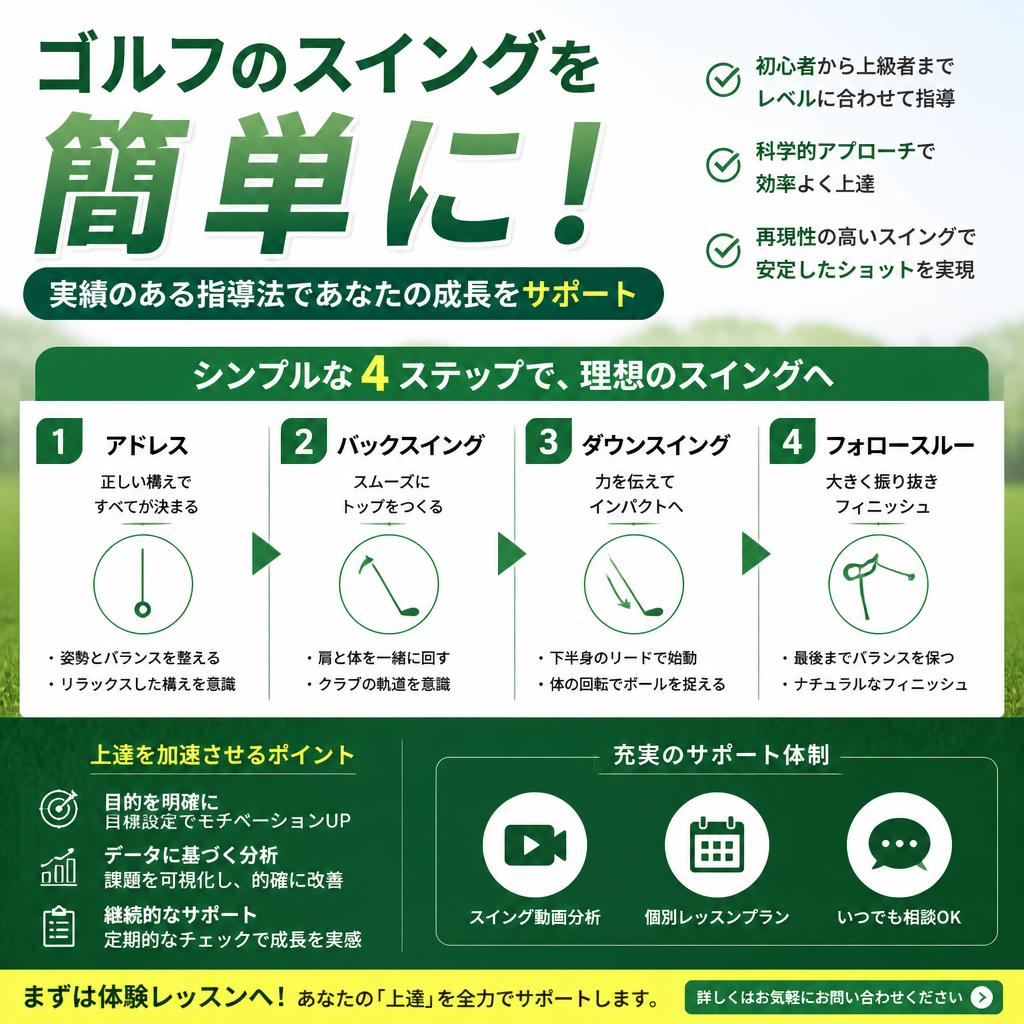 ゴルフのスイングを簡単に！実績のある指導法であなたの成長をサポート