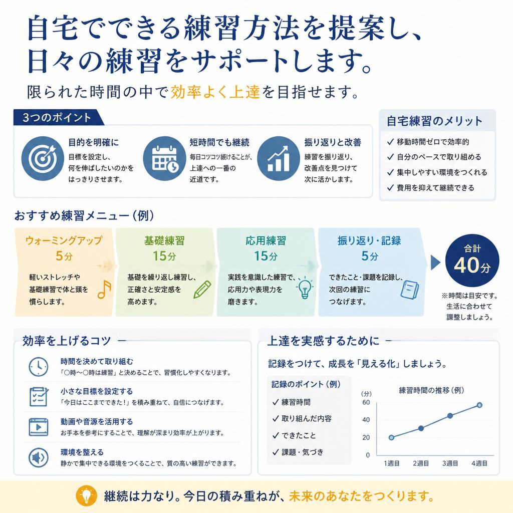 自宅練習のサポートも充実