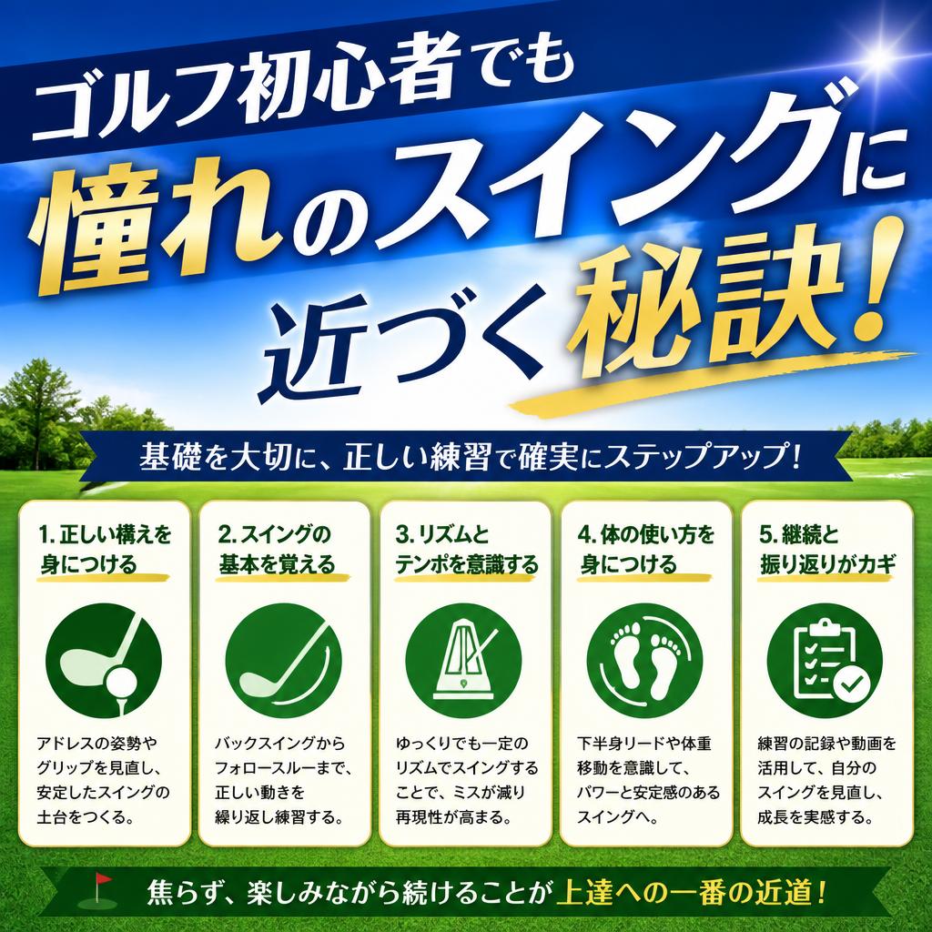 ゴルフ初心者でも憧れのスイングに近づく秘訣！