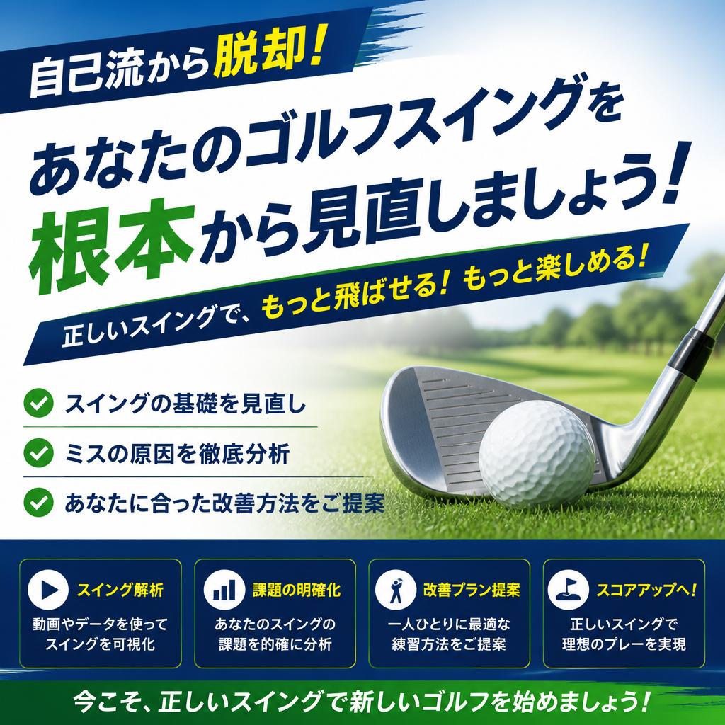 自己流から脱却！あなたのゴルフスイングを根本から見直しましょう！