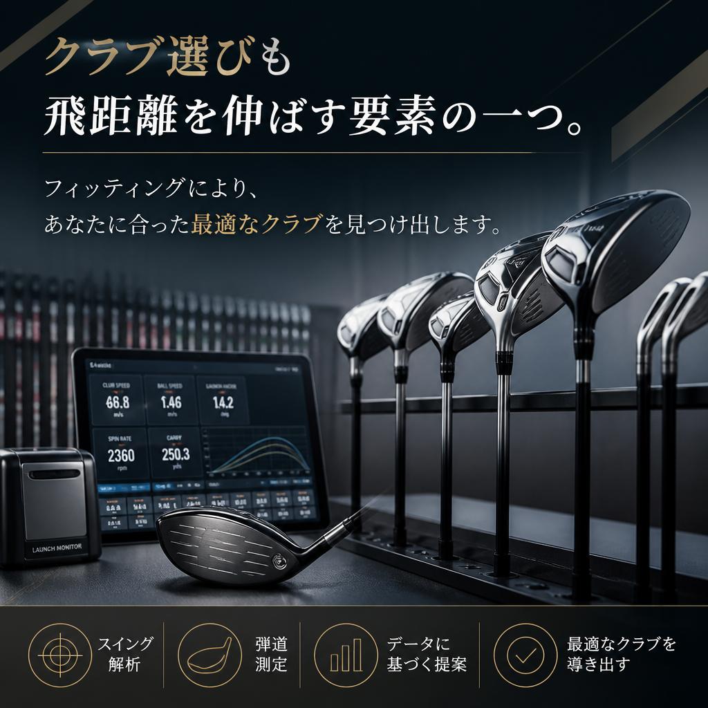 フィッティングで最適なクラブを見つける