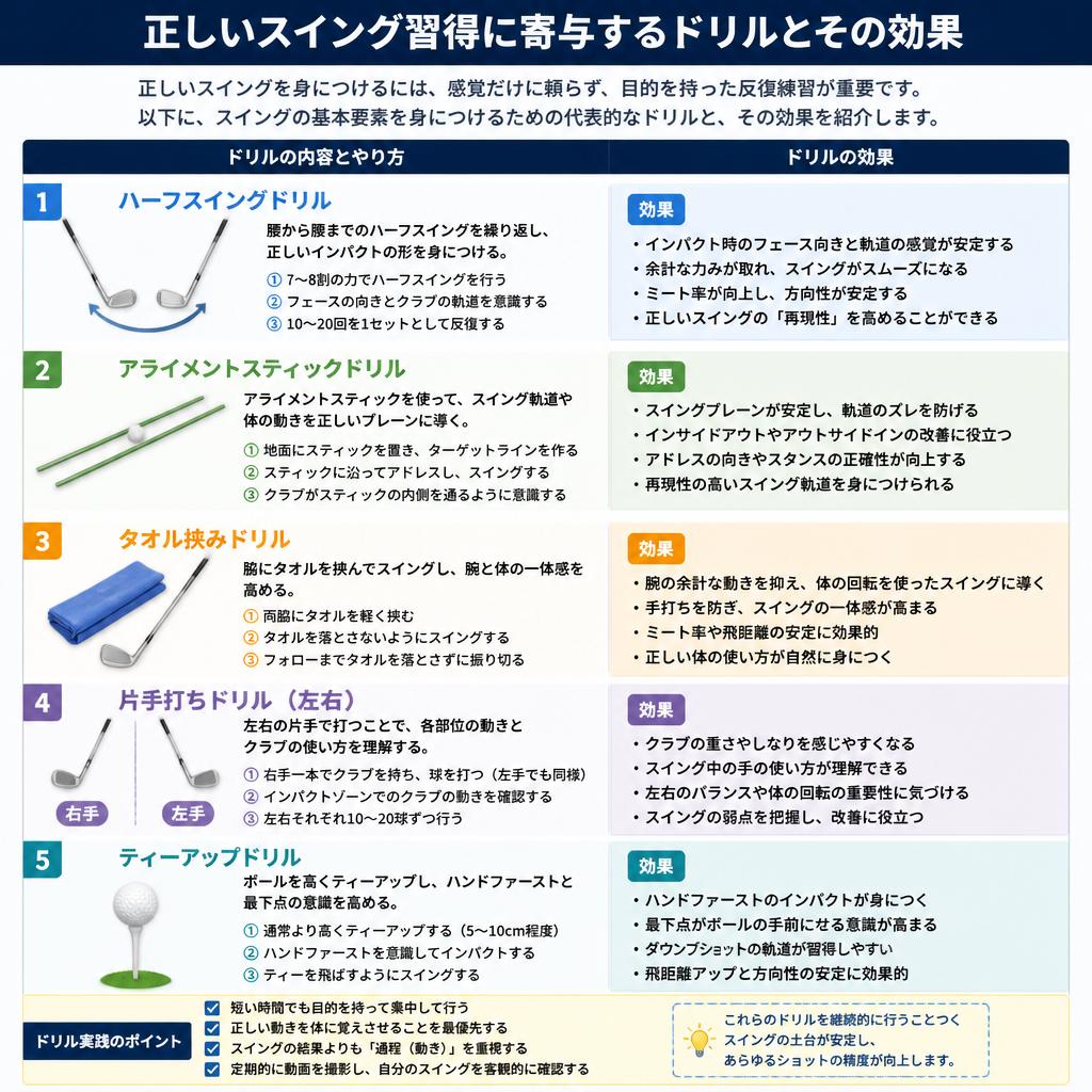 2. スイング習得のためのドリル紹介
